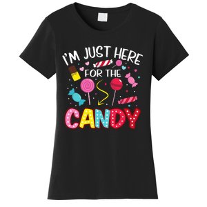 Im Just Here For The Candy Halloween Cute Lollipop Sweets Women's T-Shirt