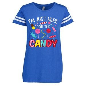 Im Just Here For The Candy Halloween Cute Lollipop Sweets Enza Ladies Jersey Football T-Shirt