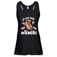 IM Just Here For The Weiners 4th Of July Patriotic Ladies Essential Flowy Tank