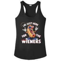 IM Just Here For The Weiners 4th Of July Patriotic Ladies PosiCharge Competitor Racerback Tank