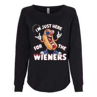 IM Just Here For The Weiners 4th Of July Patriotic Womens California Wash Sweatshirt