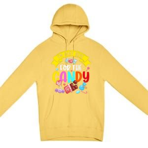 IM Just Here For The Candy Funny Halloween Food Humor Premium Pullover Hoodie