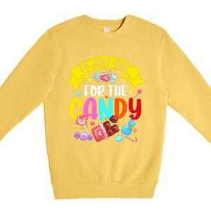 IM Just Here For The Candy Funny Halloween Food Humor Premium Crewneck Sweatshirt