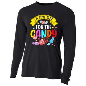 IM Just Here For The Candy Funny Halloween Food Humor Cooling Performance Long Sleeve Crew