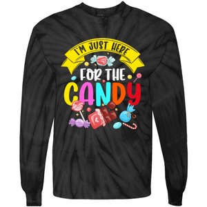 IM Just Here For The Candy Funny Halloween Food Humor Tie-Dye Long Sleeve Shirt