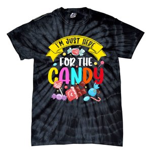 IM Just Here For The Candy Funny Halloween Food Humor Tie-Dye T-Shirt