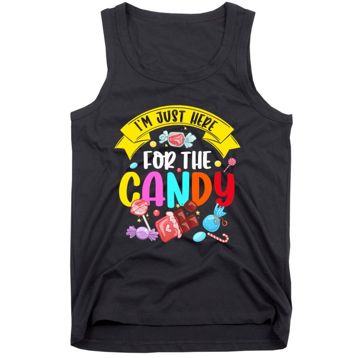 IM Just Here For The Candy Funny Halloween Food Humor Tank Top