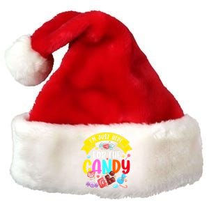 IM Just Here For The Candy Funny Halloween Food Humor Premium Christmas Santa Hat