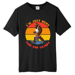 Im Just Here For The Candy Funny Bigfoot Halloween Costume Tall Fusion ChromaSoft Performance T-Shirt