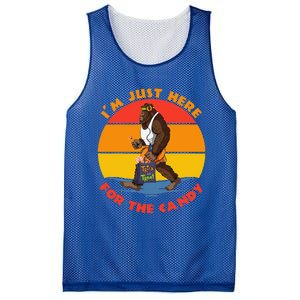 Im Just Here For The Candy Funny Bigfoot Halloween Costume Mesh Reversible Basketball Jersey Tank