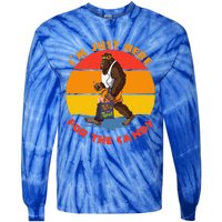 Im Just Here For The Candy Funny Bigfoot Halloween Costume Tie-Dye Long Sleeve Shirt