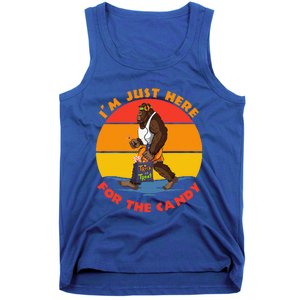 Im Just Here For The Candy Funny Bigfoot Halloween Costume Tank Top