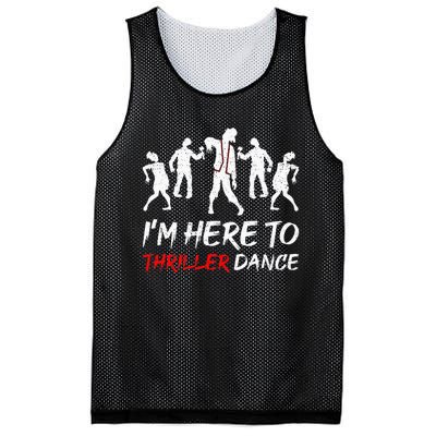 Im Just Here To Thriller Dance Halloween For Women Men Mesh Reversible Basketball Jersey Tank