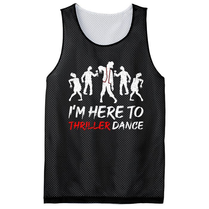 Im Just Here To Thriller Dance Halloween For Women Men Mesh Reversible Basketball Jersey Tank