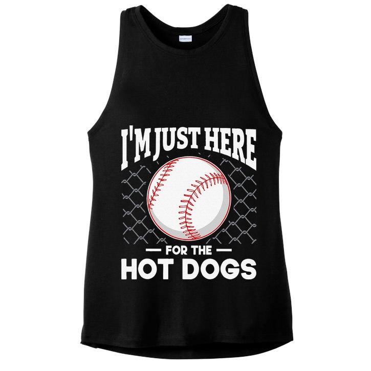 I'm Just Here For The Hot Dogs Summer Baseball Game Hotdog Ladies PosiCharge Tri-Blend Wicking Tank