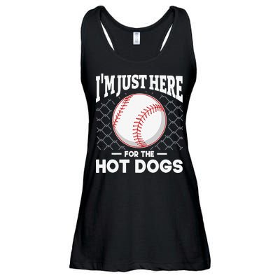 I'm Just Here For The Hot Dogs Summer Baseball Game Hotdog Ladies Essential Flowy Tank