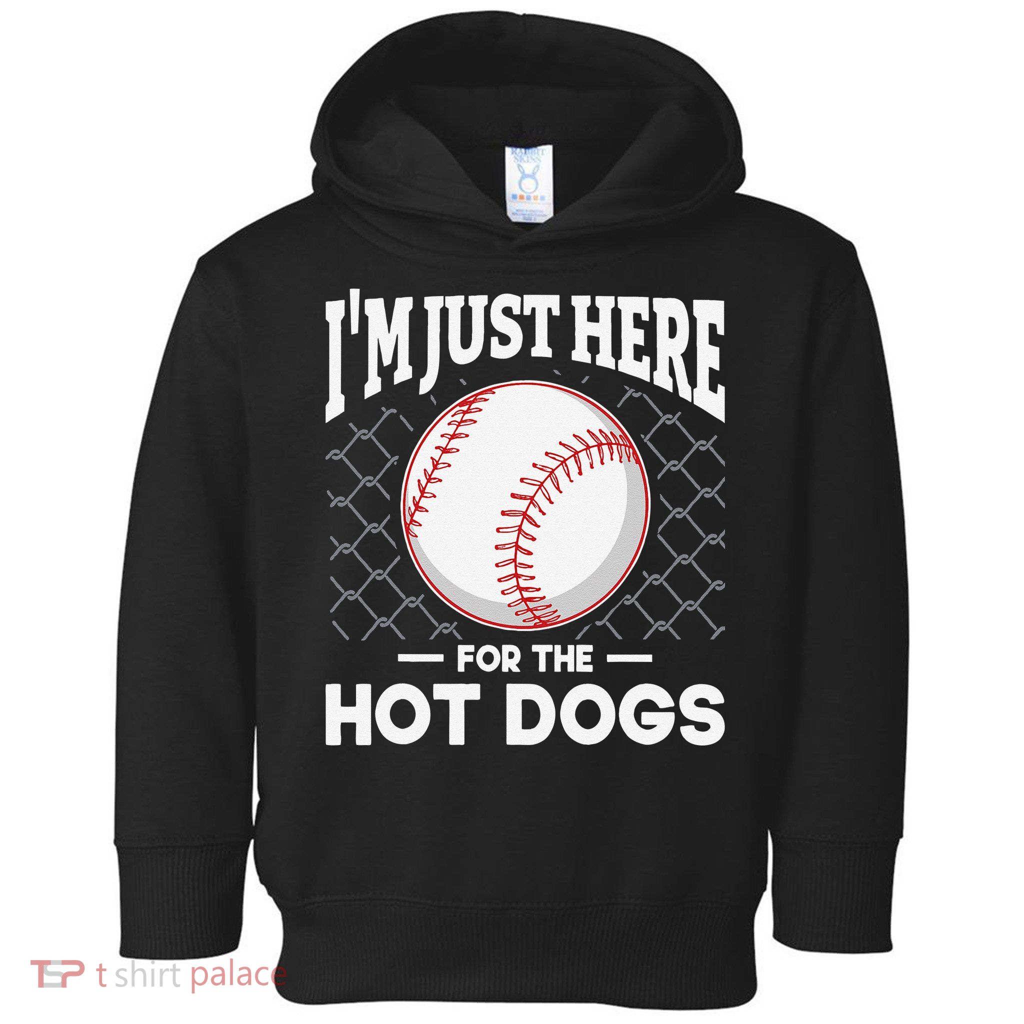 I'm Just Here For The Hot Dogs Summer Baseball Game Hotdog Toddler Hoodie