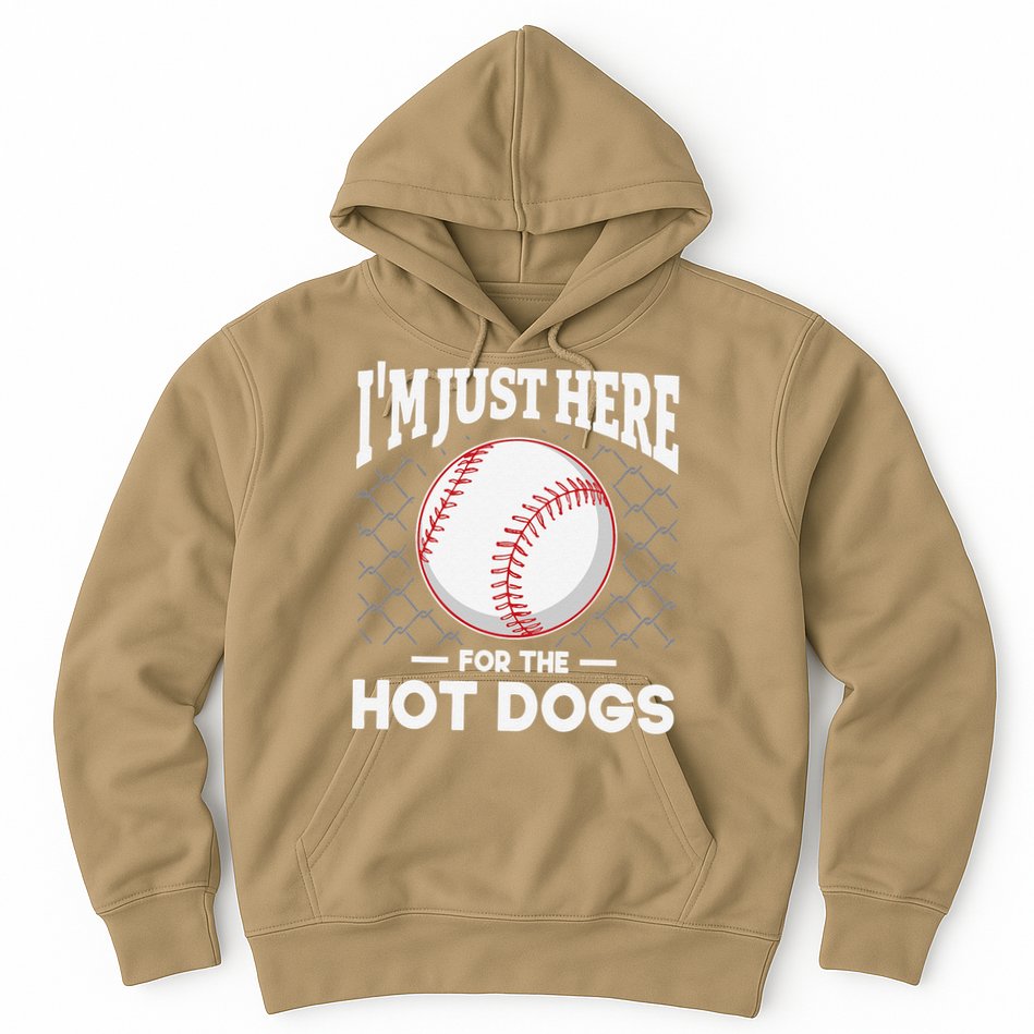 I'm Just Here For The Hot Dogs Summer Baseball Game Hotdog Hoodie