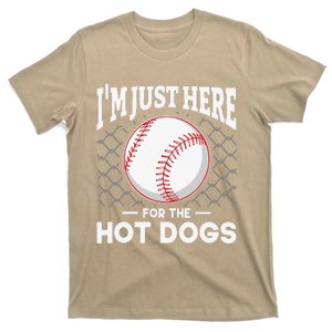 I'm Just Here For The Hot Dogs Summer Baseball Game Hotdog T-Shirt