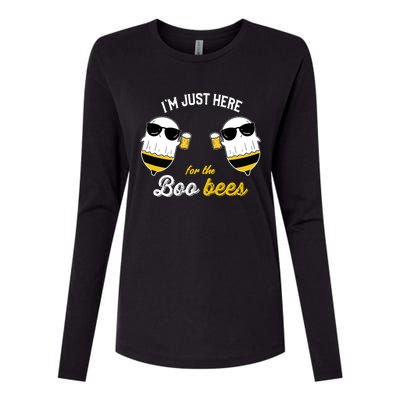 I'm Just Here For The Boo Bees Halloween Ghost Gift Womens Cotton Relaxed Long Sleeve T-Shirt