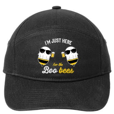 I'm Just Here For The Boo Bees Halloween Ghost Gift 7-Panel Snapback Hat