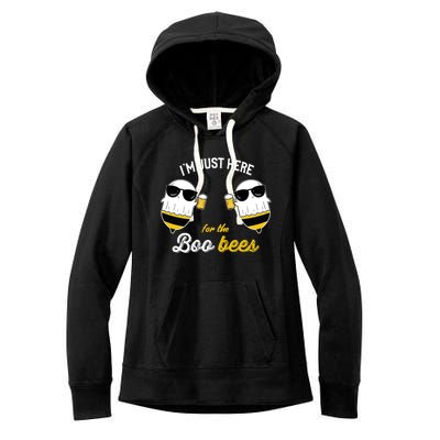 I'm Just Here For The Boo Bees Halloween Ghost Gift Women's Fleece Hoodie