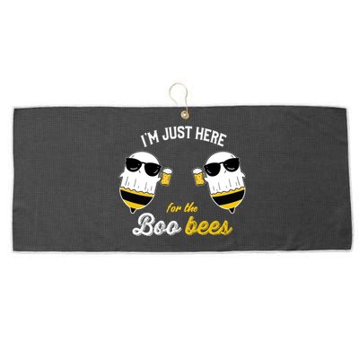 I'm Just Here For The Boo Bees Halloween Ghost Gift Large Microfiber Waffle Golf Towel