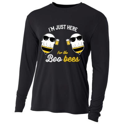 I'm Just Here For The Boo Bees Halloween Ghost Gift Cooling Performance Long Sleeve Crew
