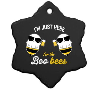 I'm Just Here For The Boo Bees Halloween Ghost Gift Ceramic Star Ornament