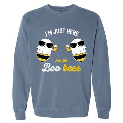 I'm Just Here For The Boo Bees Halloween Ghost Gift Garment-Dyed Sweatshirt