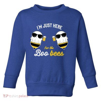 I'm Just Here For The Boo Bees Halloween Ghost Gift Toddler Sweatshirt