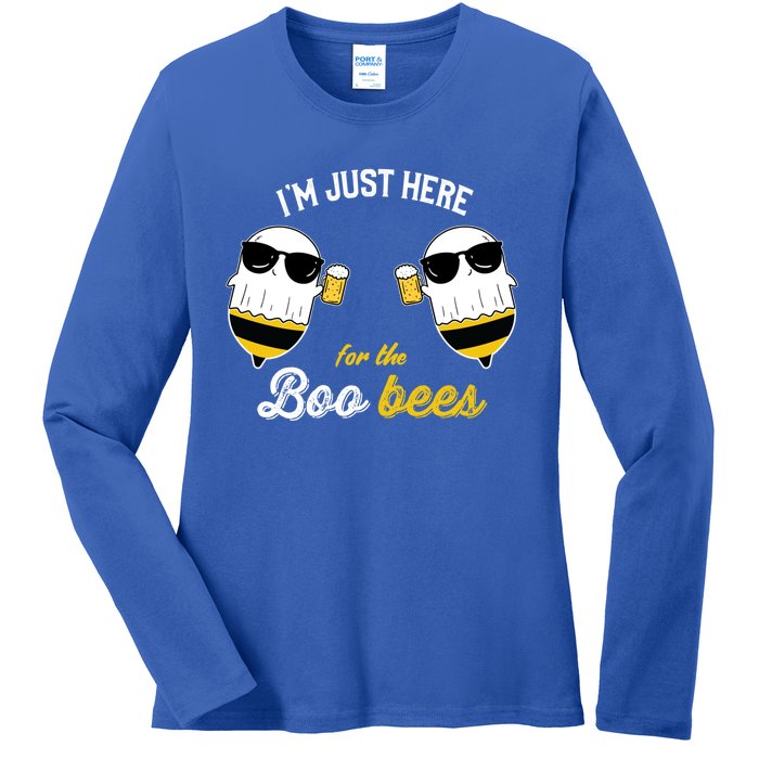 I'm Just Here For The Boo Bees Halloween Ghost Gift Ladies Long Sleeve Shirt