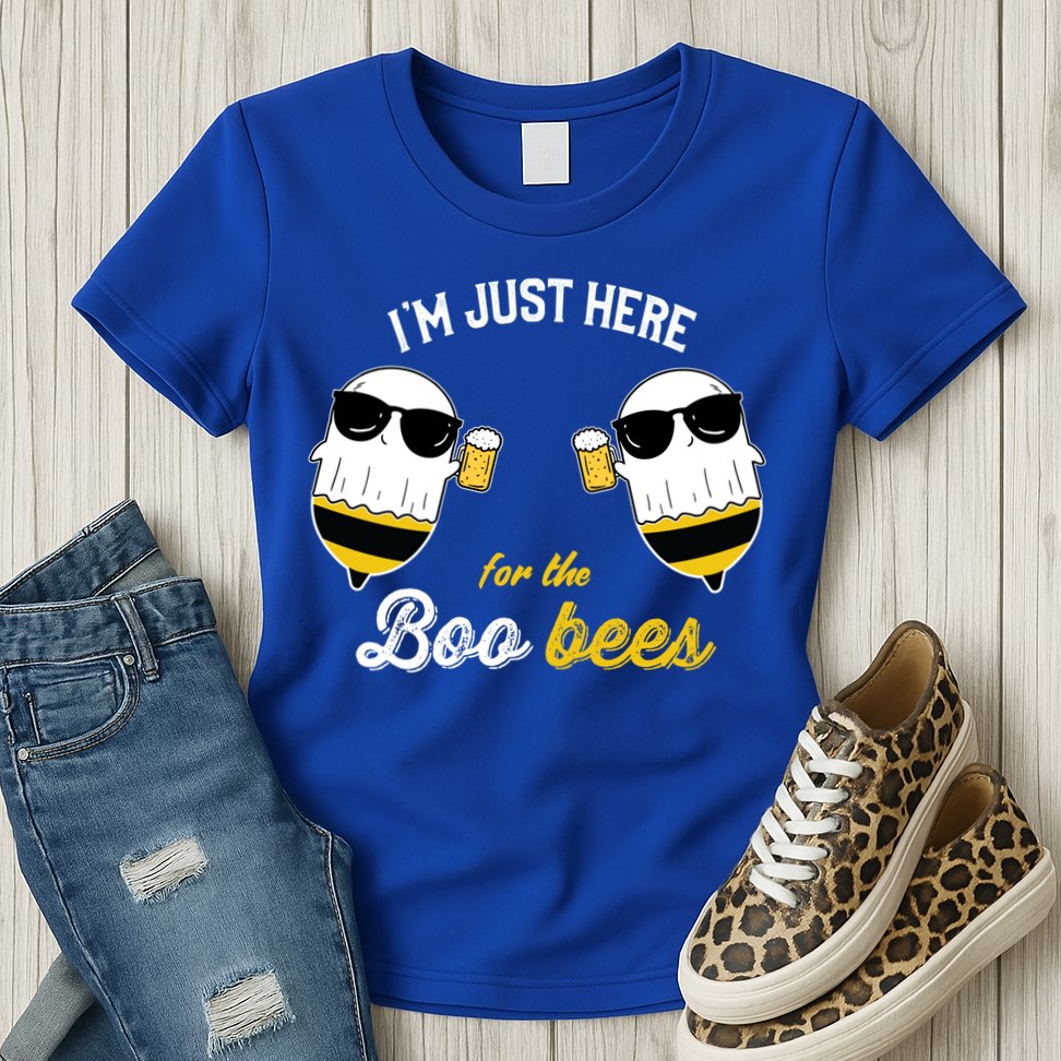 I'm Just Here For The Boo Bees Halloween Ghost Gift Womens T-Shirt