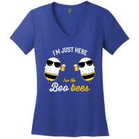 I'm Just Here For The Boo Bees Halloween Ghost Gift Women's V-Neck T-Shirt