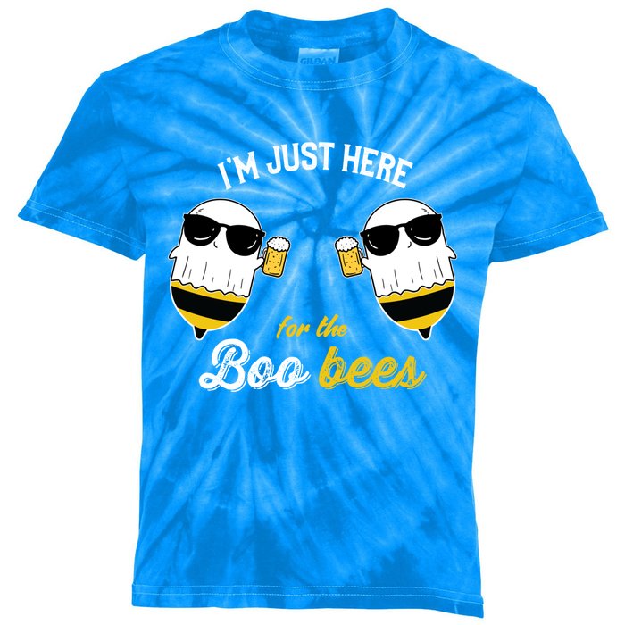 I'm Just Here For The Boo Bees Halloween Ghost Gift Kids Tie-Dye T-Shirt