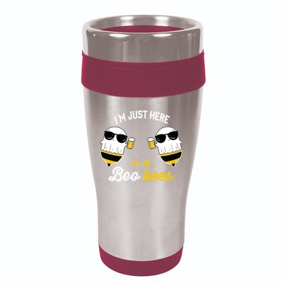 I'm Just Here For The Boo Bees Halloween Ghost Gift 16oz Travel Tumbler