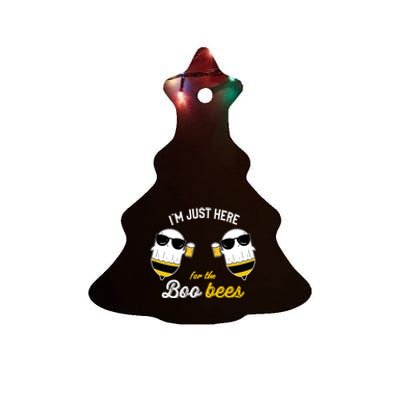 I'm Just Here For The Boo Bees Halloween Ghost Gift Ceramic Tree Ornament