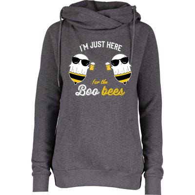 I'm Just Here For The Boo Bees Halloween Ghost Gift Womens Funnel Neck Pullover Hood