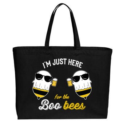 I'm Just Here For The Boo Bees Halloween Ghost Gift Cotton Canvas Jumbo Tote