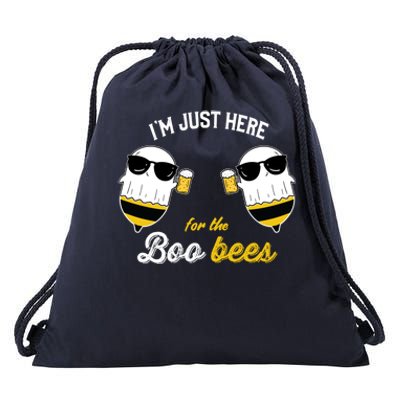 I'm Just Here For The Boo Bees Halloween Ghost Gift Drawstring Bag