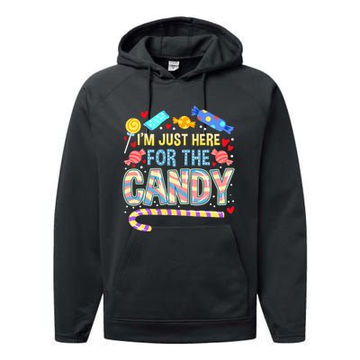 IM Just Here For The Candy Halloween Performance Fleece Hoodie