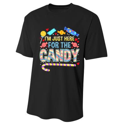 IM Just Here For The Candy Halloween Performance Sprint T-Shirt