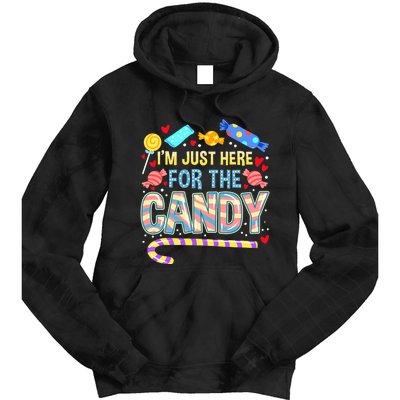 IM Just Here For The Candy Halloween Tie Dye Hoodie