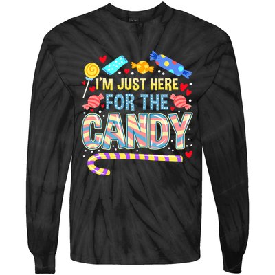 IM Just Here For The Candy Halloween Tie-Dye Long Sleeve Shirt