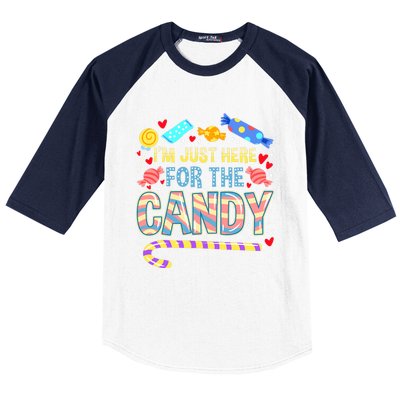 IM Just Here For The Candy Halloween Baseball Sleeve Shirt