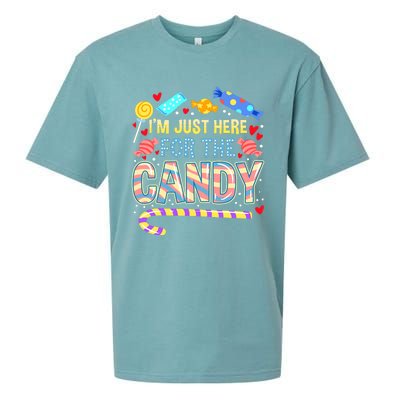 IM Just Here For The Candy Halloween Sueded Cloud Jersey T-Shirt