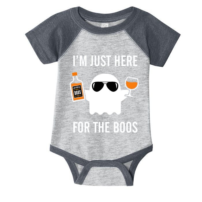 I'm Just Here For The Boos Funny Halloween Liquor Infant Baby Jersey Bodysuit