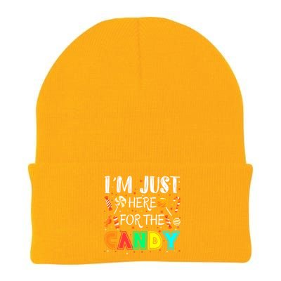 IM Just Here For The Candy Funny Halloween Or Xmas Knit Cap Winter Beanie