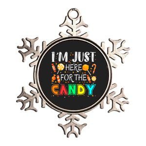 IM Just Here For The Candy Funny Halloween Or Xmas Metallic Star Ornament