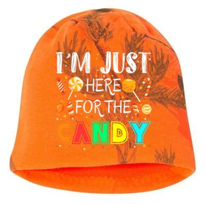 IM Just Here For The Candy Funny Halloween Or Xmas Kati - Camo Knit Beanie